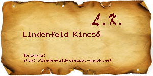 Lindenfeld Kincső névjegykártya